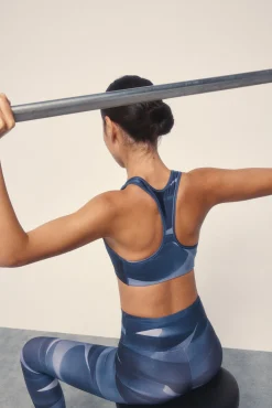 Sujetador deportivo 4D STRETCH estampado azul