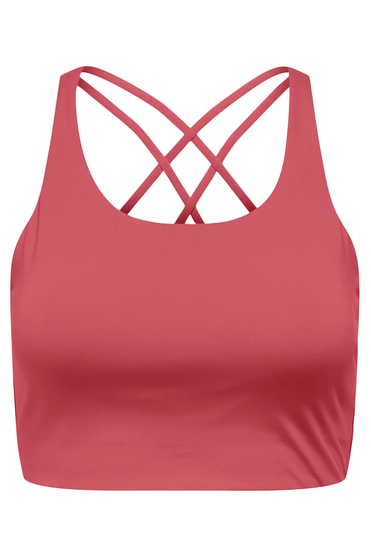 Sujetador deportivo de tirantes coral