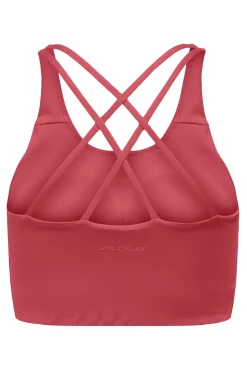 Sujetador deportivo de tirantes coral