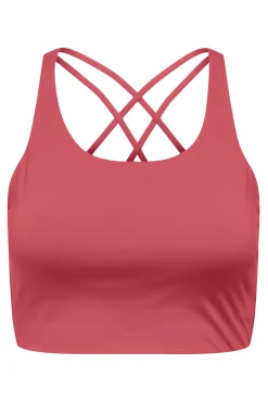 Sujetador deportivo de tirantes coral