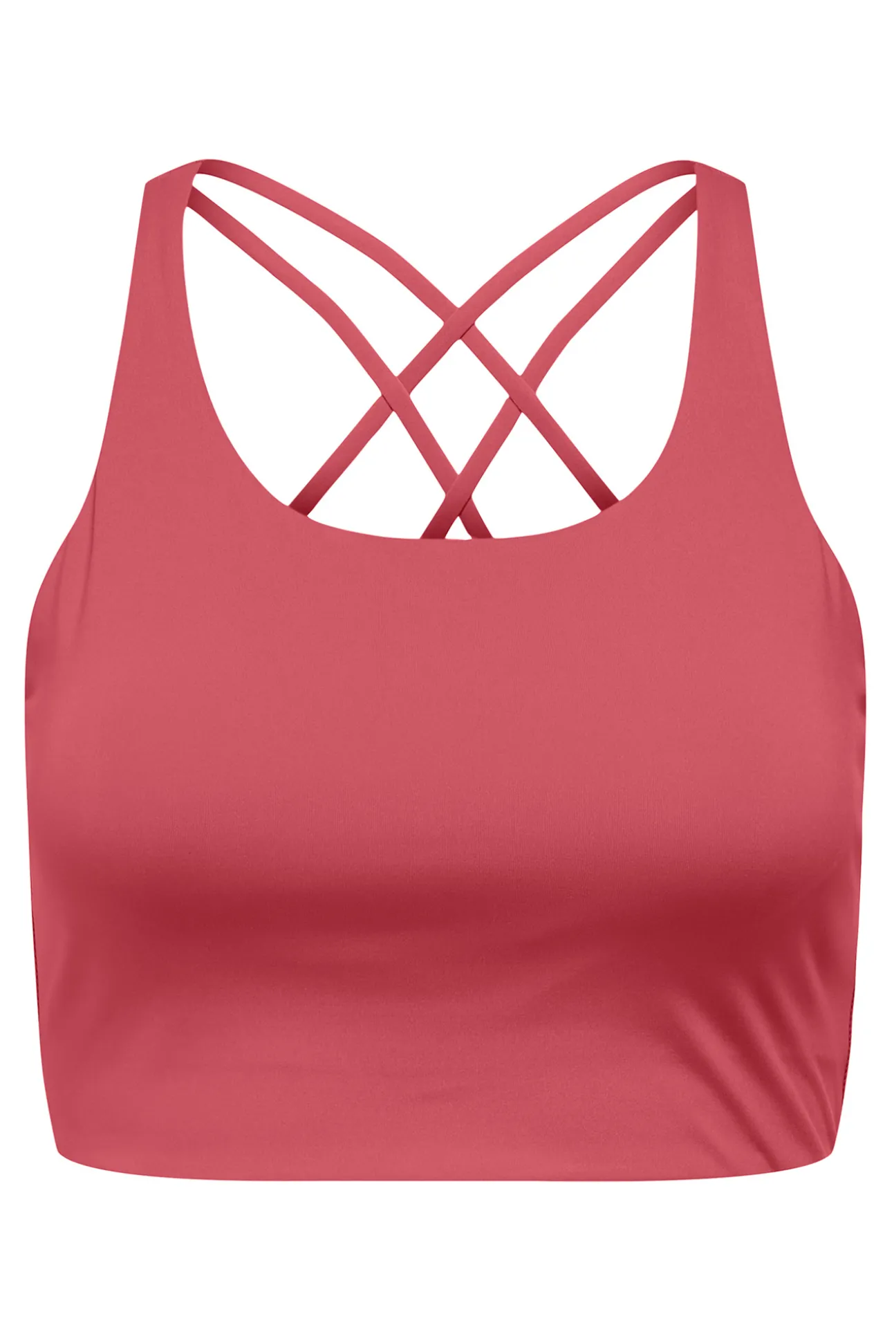 Sujetador deportivo de tirantes coral