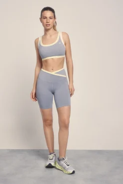 Sujetador deportivo gris color block
