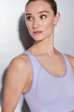 Sujetador deportivo reversible lila y blanco