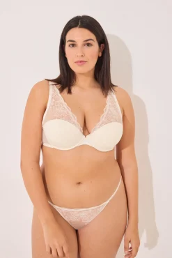 Sujetador halter satén y tul blanco