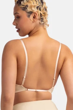 Sujetador multiposición escote profundo nude
