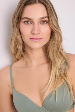 Sujetador push up GORGEOUS algodón kaki