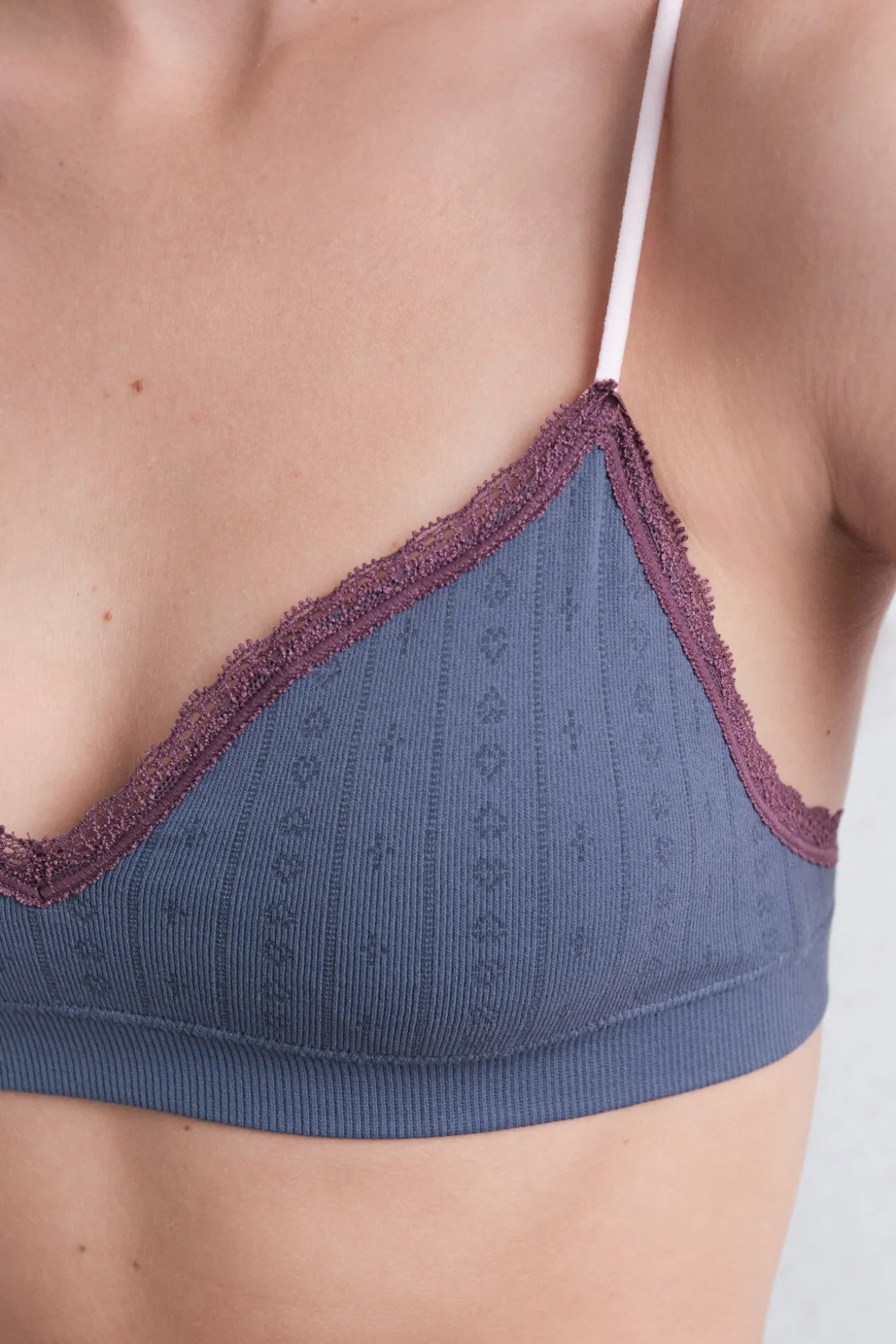 Sujetador seamless pointelle azul