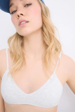 Sujetador Seamless triangular gris copas extraíbles