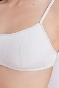Sujetador top algodón copas extraíbles blanco