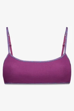 Sujetador top algodón copas extraíbles burgundy