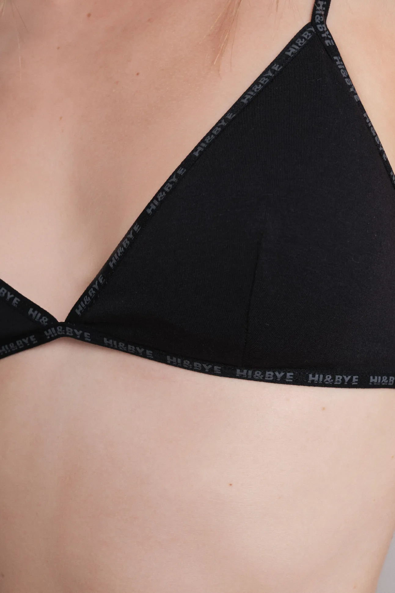 Sujetador triangular algodón copas extraíbles negro
