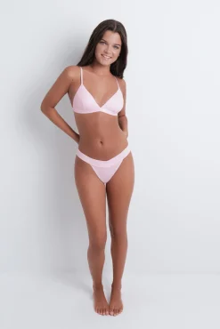 Sujetador triangular microfibra brillo rosa