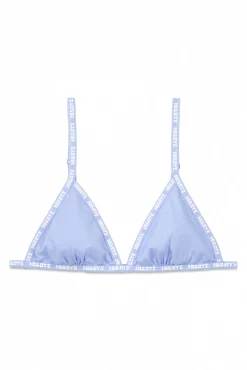 Sujetador triangular relleno fijo azul