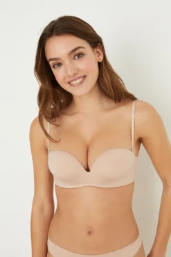 SUPERB Sujetador sin tirantes súper push up microfibra