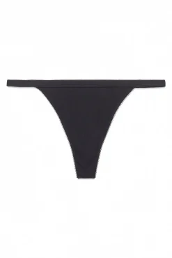 Tanga algodón desagujado negro