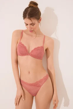 Tanga encaje cebra rosa