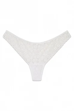 Tanga encaje floral blanco