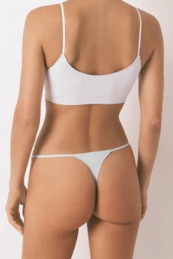 Tanga microfibrafibra tira encaje lila