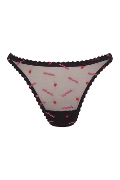 Tanga tul negro bordado