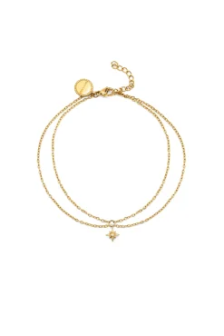 Tobillera Boho Star Acero Baño Oro