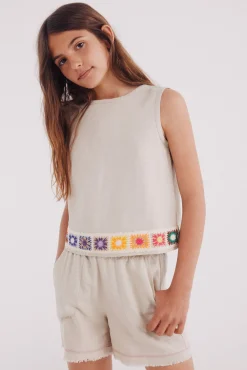 Top bajo crochet niña