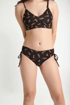 Top bikini adolescente lazos Cheetah Chase Black
