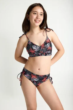 Top bikini adolescente lazos Jungle Palm Black