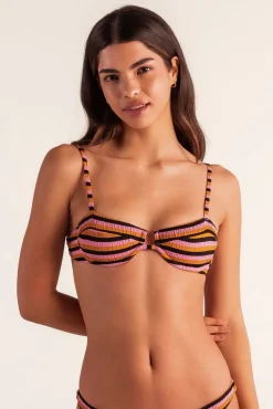 Top bikini balconette butterfly rayas