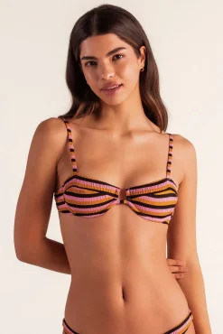 Top bikini balconette butterfly rayas