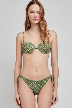 Top bikini bandeau estampado