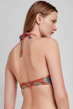 Top bikini bandeau estampado tribal