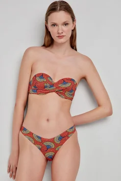 Top bikini bandeau estampado tribal