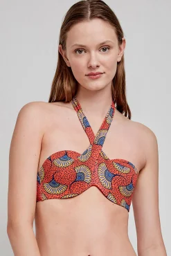 Top bikini bandeau estampado tribal