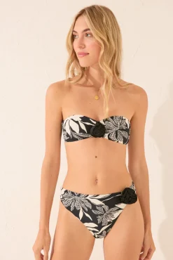 Top bikini bandeau estampado flores