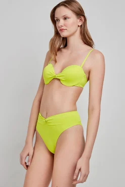 Top bikini bandeau liso verde