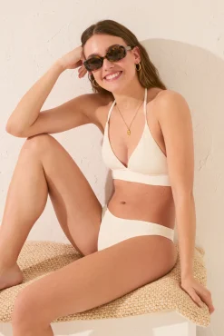 Top bikini bralette rib marfil