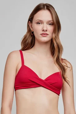 Top bikini capacidad tejido de estructura granate