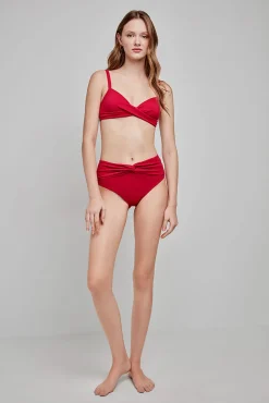 Top bikini capacidad tejido de estructura granate