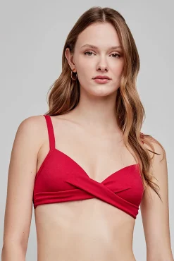 Top bikini capacidad tejido de estructura granate