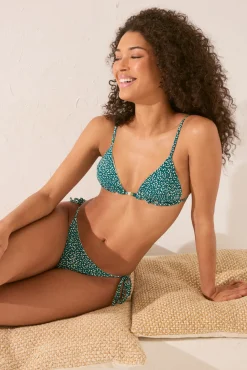 Top bikini cortina print reversible