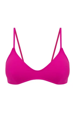 Top bikini escote V rosa