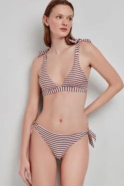 Top bikini estampado rayas multicolor