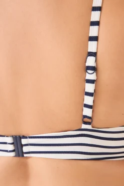 Top bikini halter capacidad rayas navy