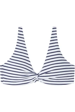Top bikini halter capacidad rayas navy
