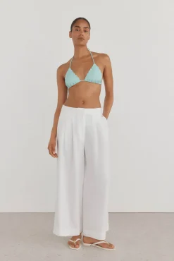 Top bikini halter tejido burbujas lurex
