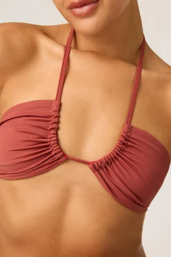 Top Bikini multiposición Sahara red