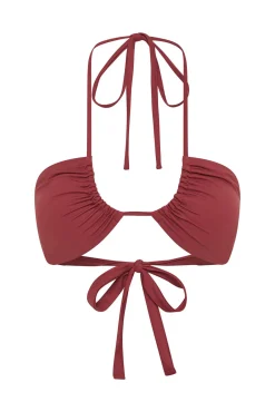 Top Bikini multiposición Sahara red