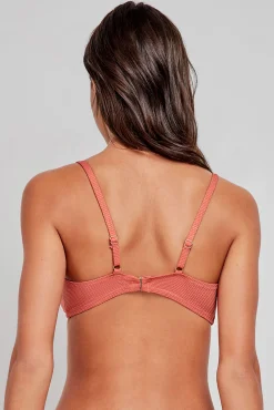 Top bikini relleno extraíble naranja