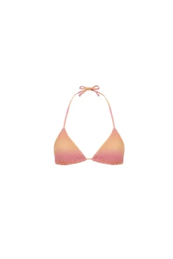 Top bikini triangular brillo degradado rosa