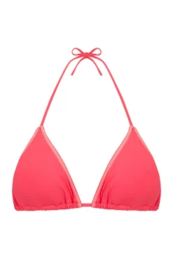 Top bikini triangular cortina coral